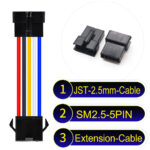 JST 2.5mm SM2.54 5Pin Male Female Extension Cable