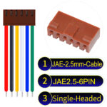 JAE 2.5mm 6-Pin Single-Headed 22AWG PVC Cable