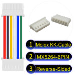 Molex KK 2.54mm MX5264 6Pin Reverse-Side-Head Cable