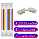 JST HY2.0mm 9-Pin Same-Side-Head 22AWG PVC Cable