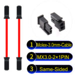 Molex MX3.0mm Dual Row 2×1Pin Male Single-Headed Micro-Fit Cable