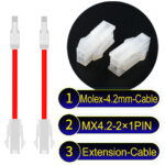 Molex MX4.2mm Dual Row 2×1Pin Mini-Fit Jr Male Female Extension Cable