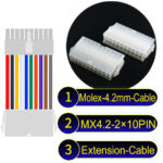 Molex MX4.2mm Dual Row 2×10Pin Mini-Fit Jr Male Female Extension Cable