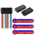 Molex MX3.0mm Dual Row 2×12Pin Female Single-Headed Micro-Fit Cable