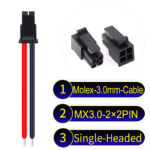 Molex MX3.0mm Dual Row 2×2Pin Male Single-Headed Micro-Fit Cable