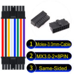 Molex MX3.0mm Dual Row 2×8Pin Male Single-Headed Micro-Fit Cable
