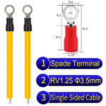 RV1.25 3.5mm Single-Headed ring terminal 18AWG insulated cable Yellow connector