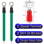 RV1.25 3.5mm Single-Headed ring terminal 18AWG insulated cable Green connector