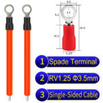 RV1.25 3.5mm Single-Headed ring terminal 18AWG insulated cable Orange connector