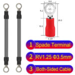 RV1.25 3.5mm both sided ring terminal 18AWG insulated cable Grey connector