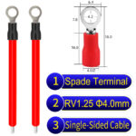 RV1.25 4mm Single-Headed ring terminal 18AWG insulated cable Red connector