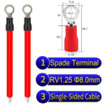 RV1.25 8mm Single-Headed ring terminal 18AWG insulated cable Red connector