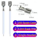 6.3mm spade terminals Cable Single-Sided White