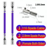 2.8mm both sided spade cable Purple