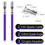 3.8mm spade connectors Single-Headed Cable Purple for wiring projects