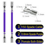 3.8mm spade connectors both sided Cable Purple for wiring projects