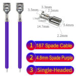 4.8mm single-head spade terminal Cable Single-Sided Purple