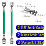 4.8mm spade terminal Cable both sided Green