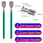 6.3mm spade terminals Cable Single-Sided Green