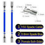 3.8mm spade connectors both sided Cable Blue for wiring projects
