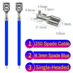 6.3mm spade terminals Cable Single-Sided Blue