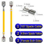 4.8mm spade terminal Cable both sided Yellow